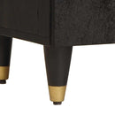 vidaXL Fürdőszoba Székény Fekete 38 x 33 x 58 cm Tömör Mangófát