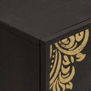 vidaXL Széf fiókkal polcokkal Fekete 40 x 33 x 75 cm Tömör Mangófát