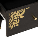 vidaXL Széf fiókkal polcokkal Fekete 40 x 33 x 75 cm Tömör Mangófát