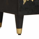 vidaXL Széf fiókkal polcokkal Fekete 40 x 33 x 75 cm Tömör Mangófát