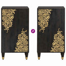 vidaXL Széf polcokkal tárolóval Fekete 40 x 33 x 75 cm Tömör Mangófát