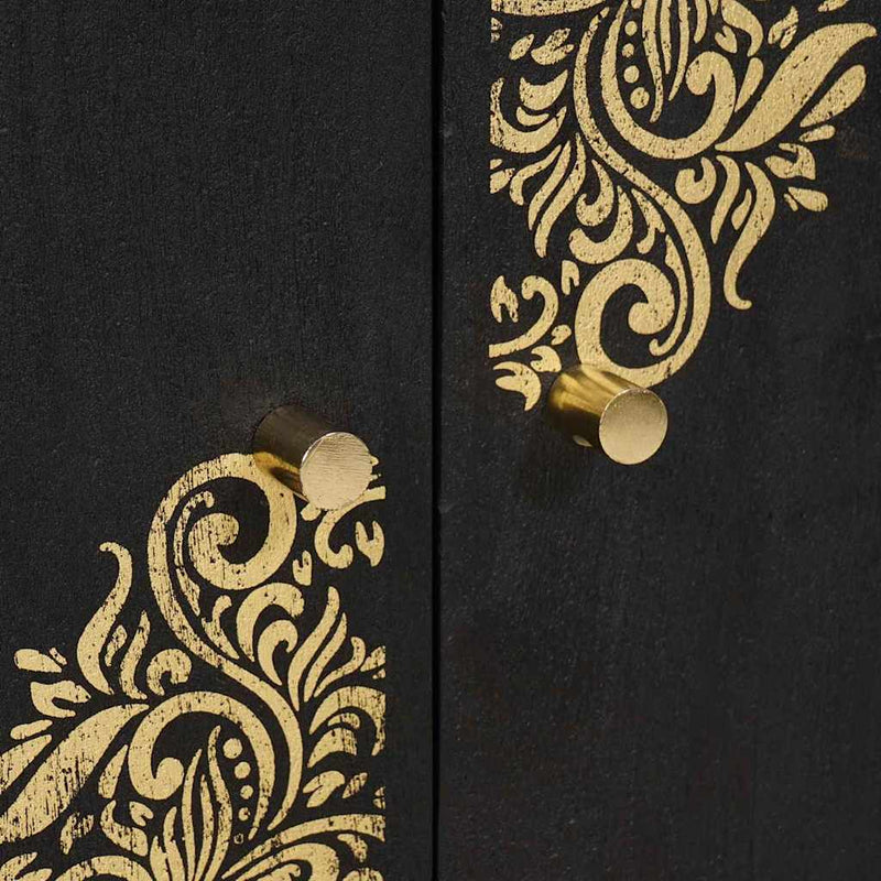 vidaXL Széf polcokkal tárolóval Fekete 60 x 33 x 75 cm Tömör Mangófát