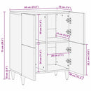 vidaXL Széf polcokkal tárolóval Fekete 60 x 33 x 75 cm Tömör Mangófát