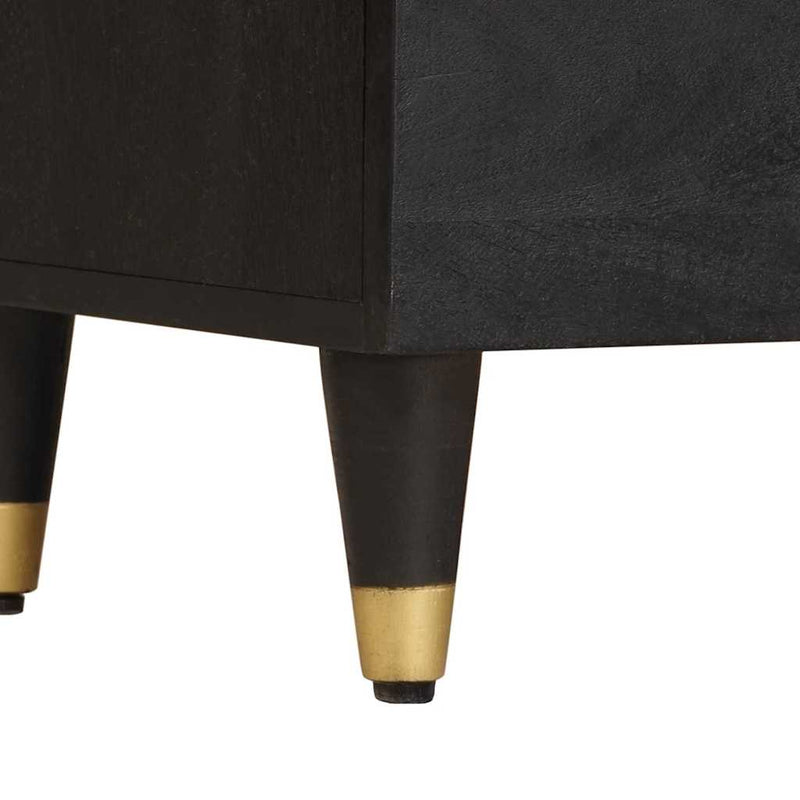 vidaXL Széf polcokkal tárolóval Fekete 80 x 33 x 75 cm Tömör Mangófát