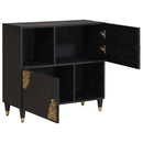 vidaXL Széf polcokkal tárolóval Fekete 80 x 33 x 75 cm Tömör Mangófát