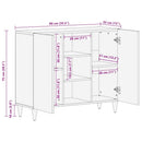 vidaXL Széf polcokkal tárolóval Fekete 90 x 33 x 75 cm Tömör Mangófát