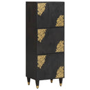 vidaXL Magasfiú polcokkal Fekete 40 x 33 x 110 cm Tömör Mangófát