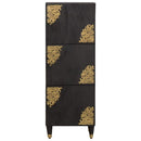 vidaXL Magasfiú polcokkal Fekete 40 x 33 x 110 cm Tömör Mangófát