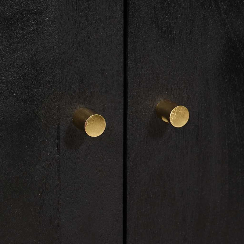 vidaXL Magasfiú fiókkal ajtóval Fekete 60 x 33 x 100 cm Tömör Mangófát