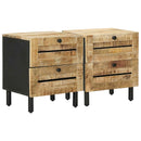 vidaXL Éjjeli asztal 2 db Természetes 40 x 33 x 46 cm Tömör Mangófát