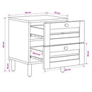 vidaXL Éjjeli asztal 2 db Természetes 40 x 33 x 46 cm Tömör Mangófát