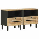 vidaXL Éjjeli asztal 2 db Természetes 40 x 33 x 46 cm Tömör Mangófát