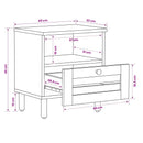 vidaXL Éjjeli asztal 2 db Természetes 40 x 33 x 46 cm Tömör Mangófát