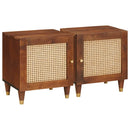 vidaXL Éjjeliszekrény 2 pcs Barna 40 x 33,5 x 46 cm Tömör akácfa