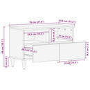 vidaXL TV szekrény fiókkal Barna 70 x 33,5 x 46 cm Tömör Mangófát