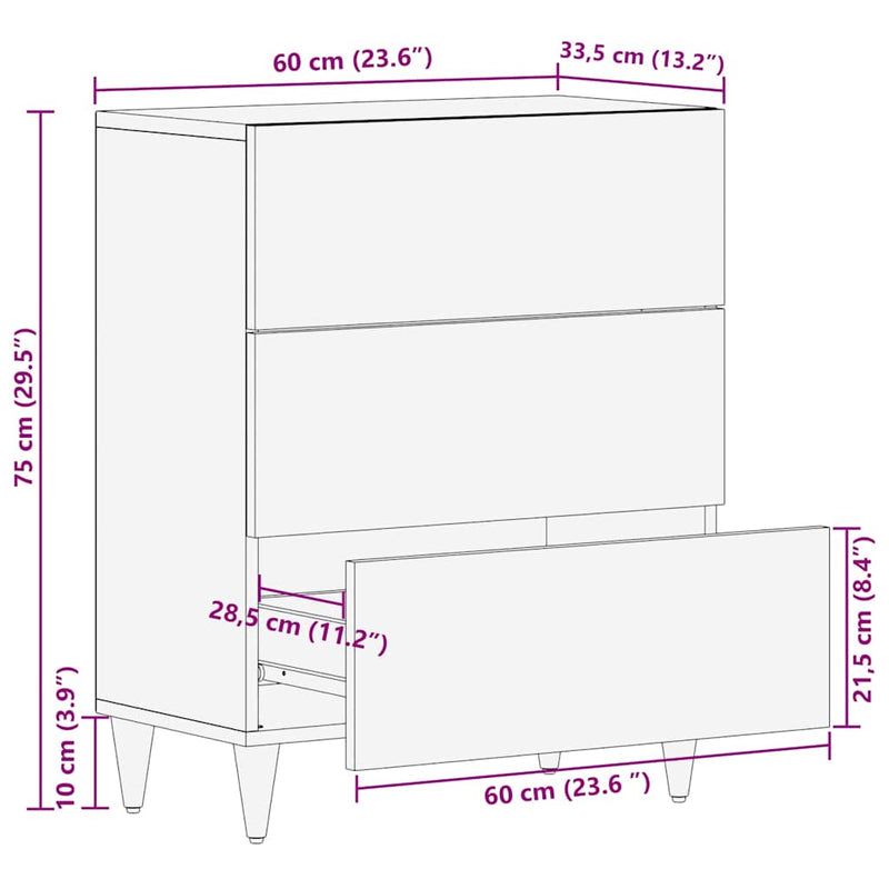 vidaXL Tároló Szekrények és Zárható Szekrények Barna 60 x 33.5 x 75 cm