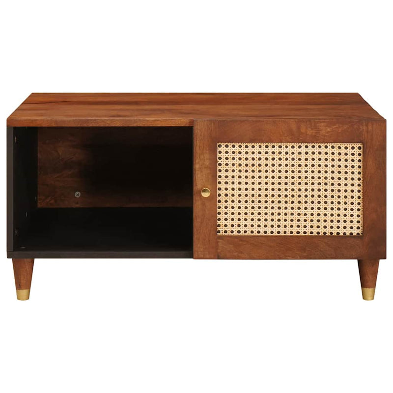 vidaXL Dohányzóasztalok Barna 80 x 50 x 40 cm Kanna és tömör mango fa