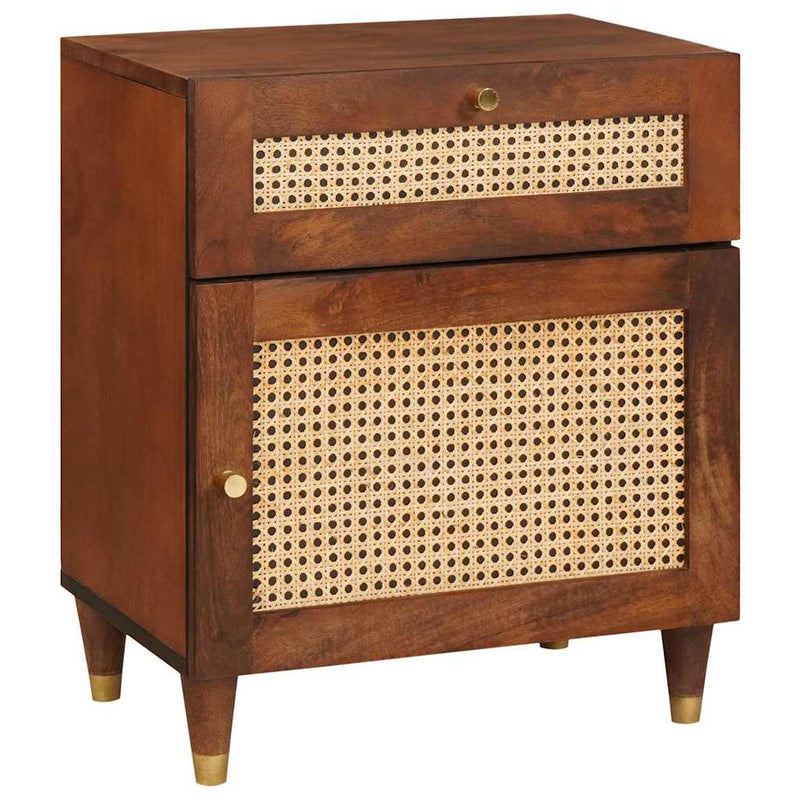 vidaXL Éjjeliszekrények Barna 50 x 33 x 60 cm Kanna és tömör mango fa