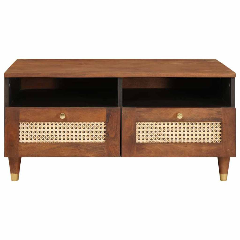 vidaXL Dohányzóasztalok Barna 80 x 54 x 40 cm Kanna és tömör mango fa