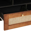 vidaXL TV szekrény fiókkal Barna 100 x 33,5 x 46 cm Tömör Mangófát