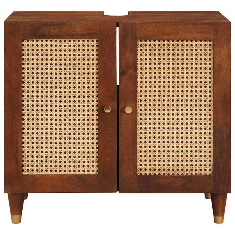 vidaXL Mosdókagyló szekrény polcokkal Barna 62 x 33 x 58 cm Faanyag