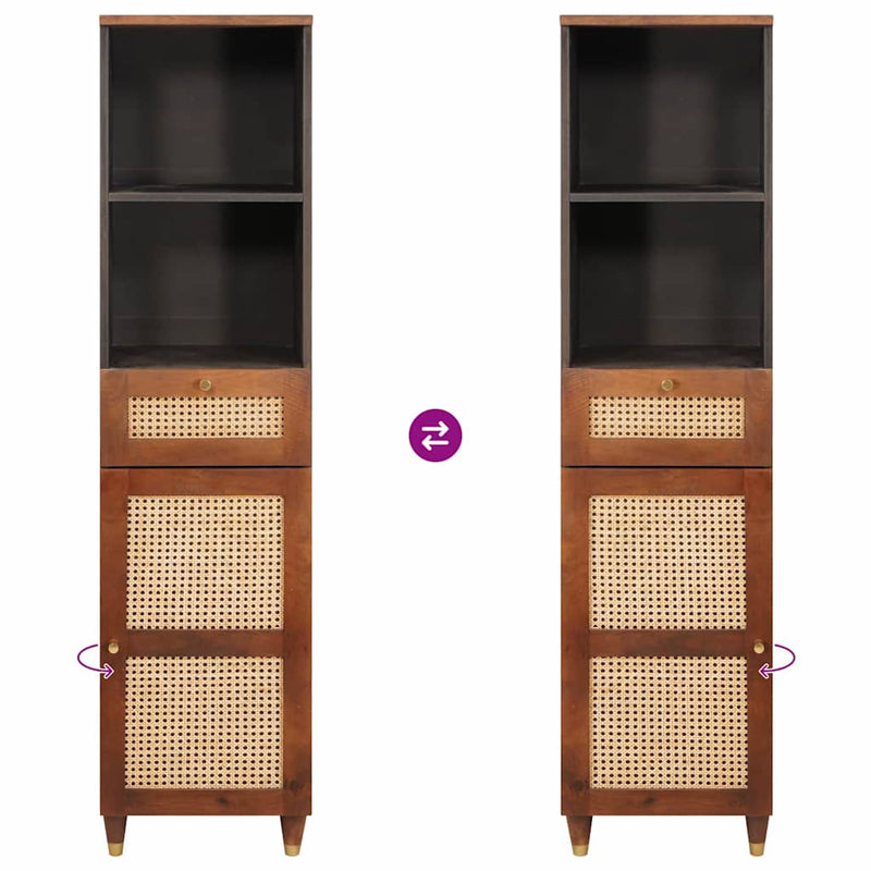 vidaXL Széf fiókkal polcokkal tárolóval Barna 38 x 33.5 x 160 cm