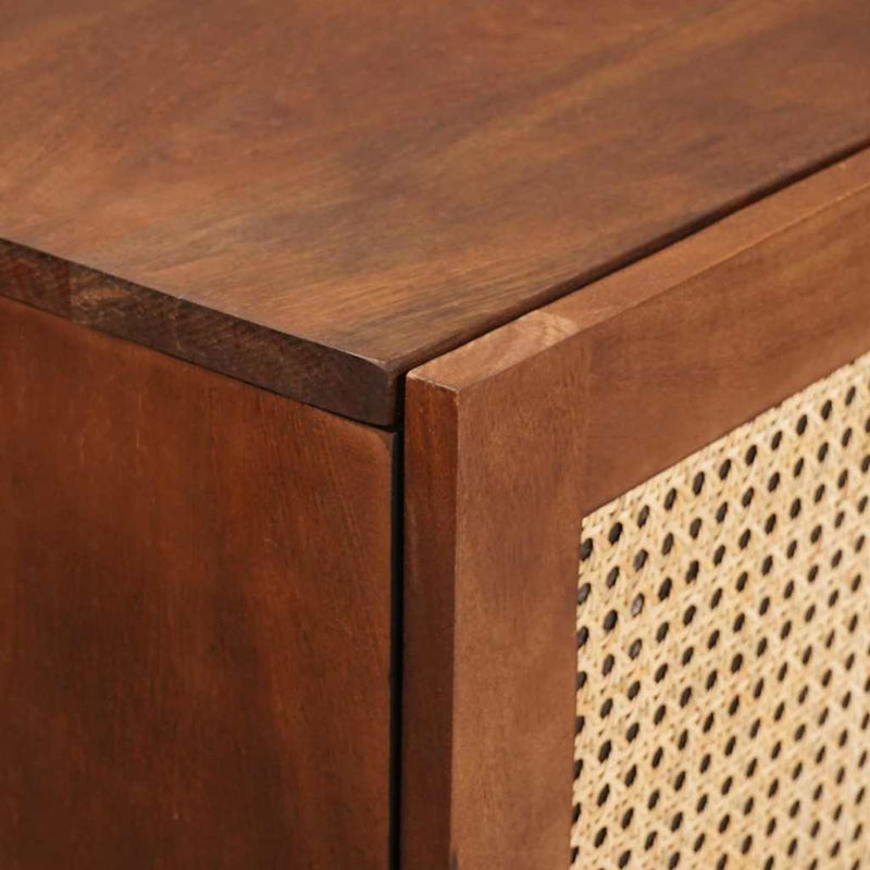 vidaXL Magas szekrény Barna 40 x 33.5 x 110 cm Kanna és tömör mango fa