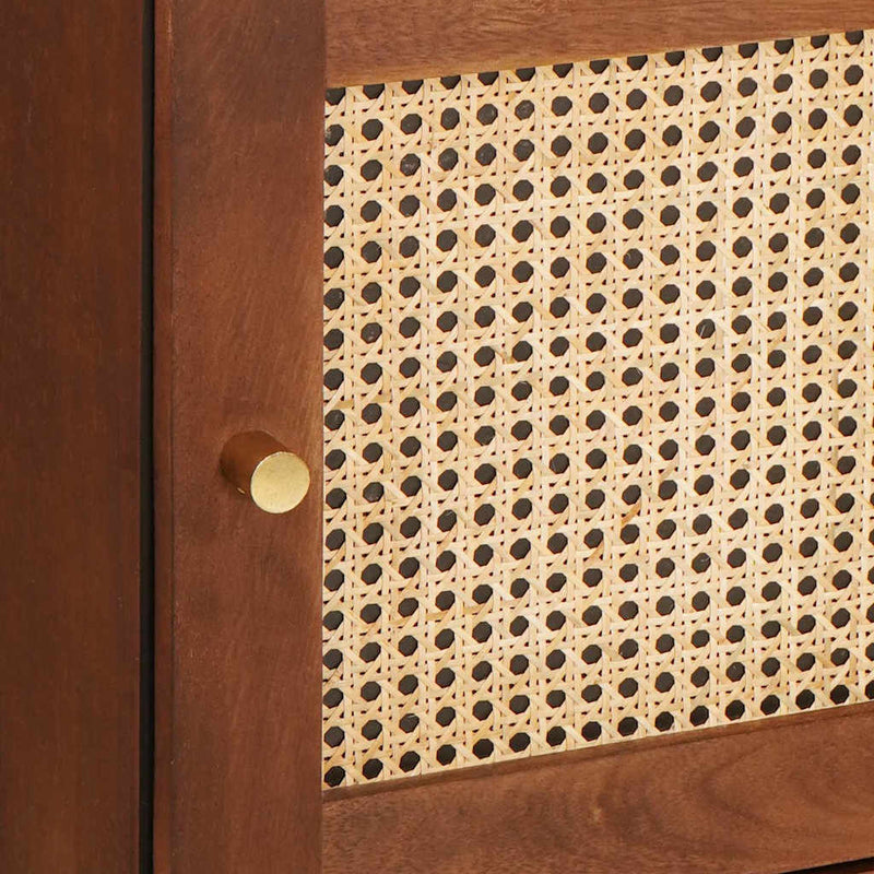 vidaXL Magas szekrény Barna 40 x 33.5 x 110 cm Kanna és tömör mango fa