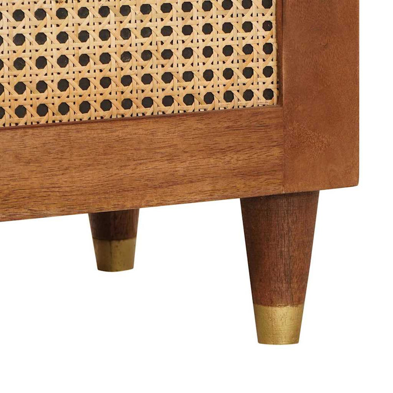 vidaXL Magas szekrény Barna 40 x 33.5 x 110 cm Kanna és tömör mango fa