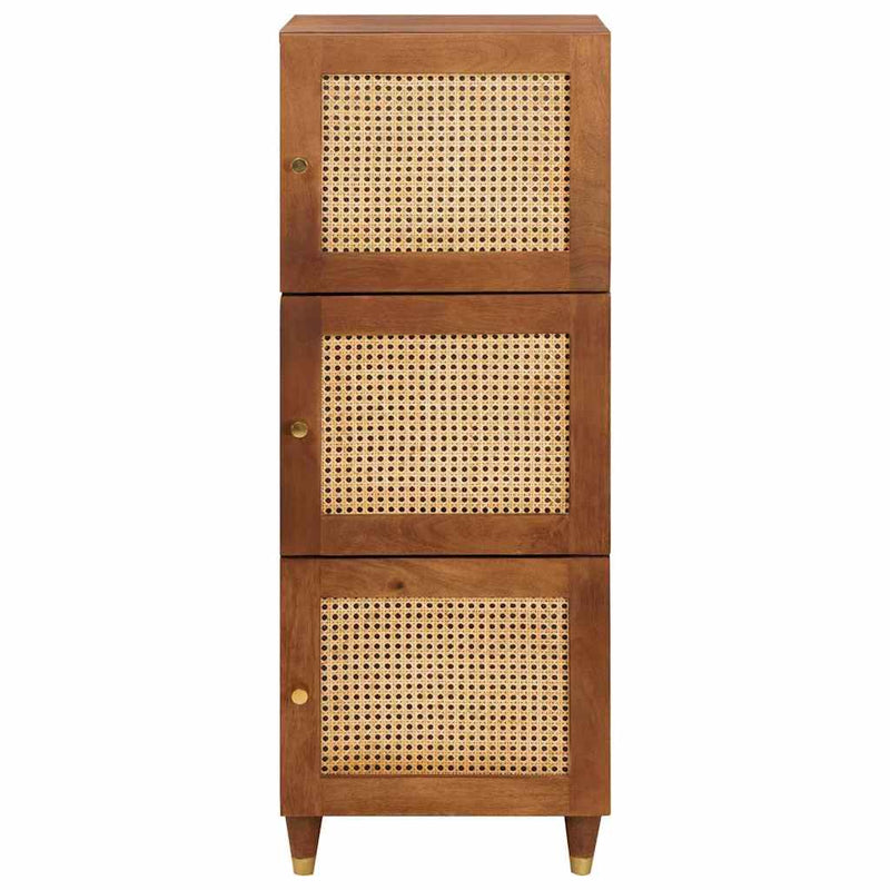 vidaXL Magas szekrény Barna 40 x 33.5 x 110 cm Kanna és tömör mango fa