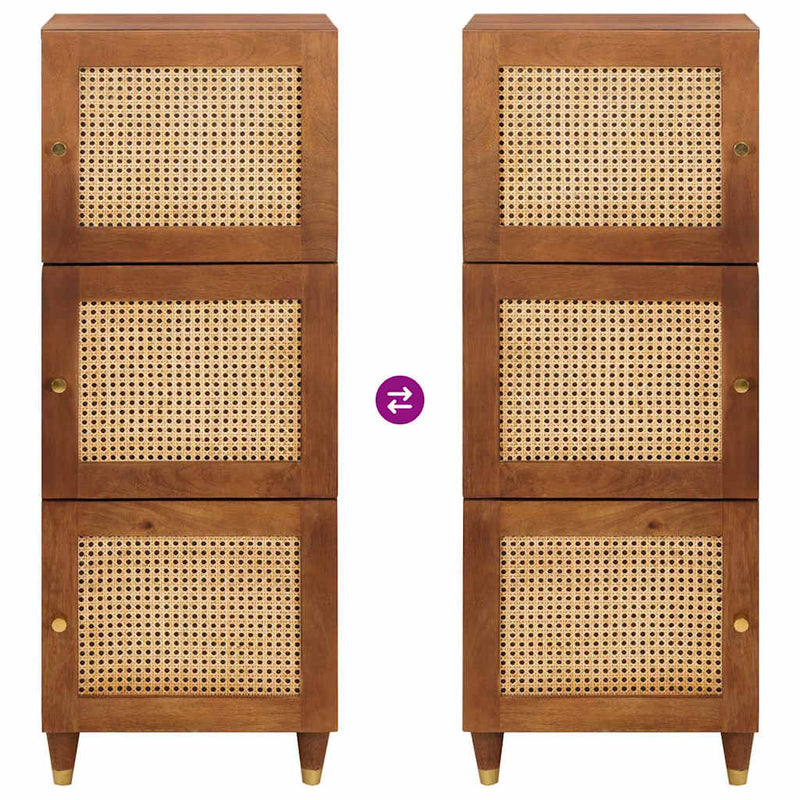 vidaXL Magas szekrény Barna 40 x 33.5 x 110 cm Kanna és tömör mango fa