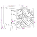 vidaXL Éjjeli asztal 2 pcs Barna 40 x 33,5 x 46 cm Tömör Mangófát
