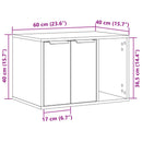 vidaXL sonoma tölgy színű szerelt fa macskaalomdoboz 60 x 40 x 40 cm