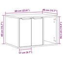 vidaXL betonszürke szerelt fa macskaalomdoboz 60 x 40 x 40 cm