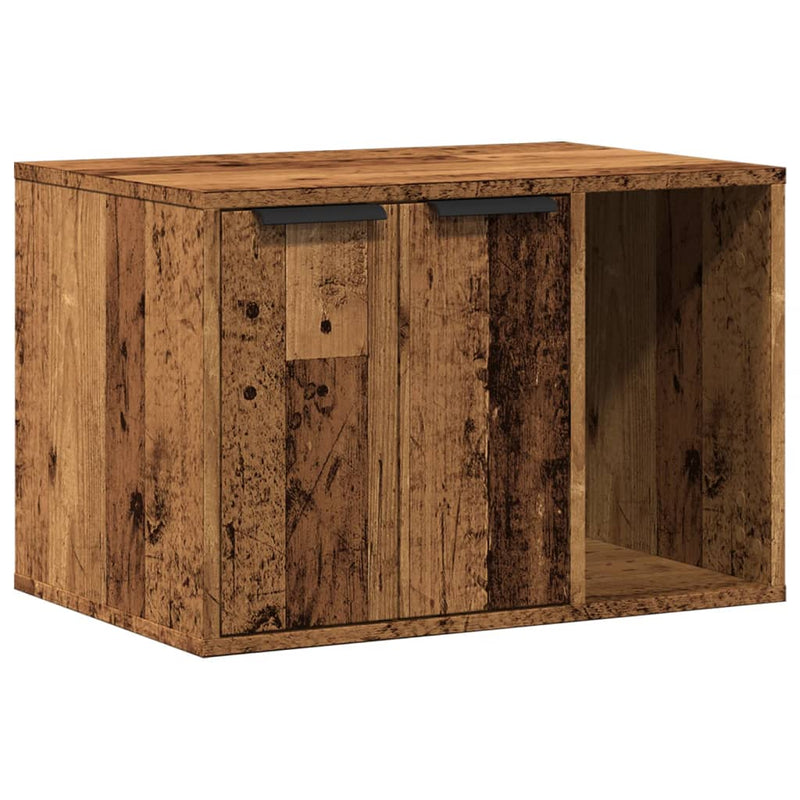 vidaXL antik fa színű szerelt fa macskaalomdoboz 60 x 40 x 40 cm