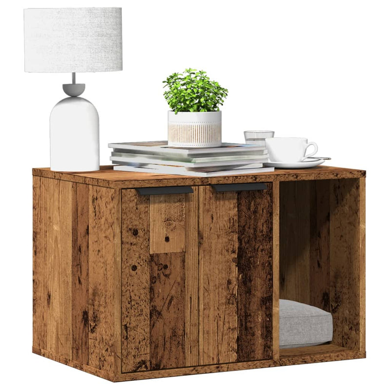 vidaXL antik fa színű szerelt fa macskaalomdoboz 60 x 40 x 40 cm