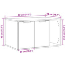 vidaXL antik fa színű szerelt fa macskaalomdoboz 80 x 50 x 45 cm