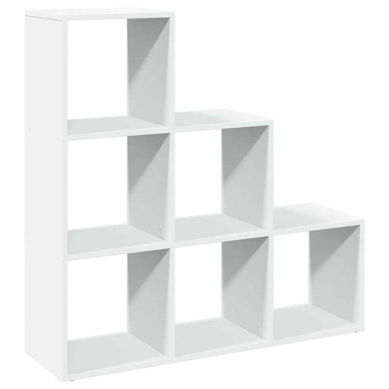 vidaXL 3-szintes szobaelválasztó könyvespolc fehér, 99 x 29 x 99 cm, rétegelt fa