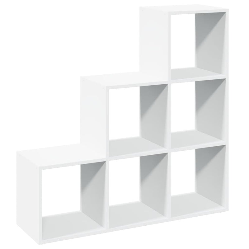 vidaXL 3-szintes szobaelválasztó könyvespolc fehér, 99 x 29 x 99 cm, rétegelt fa