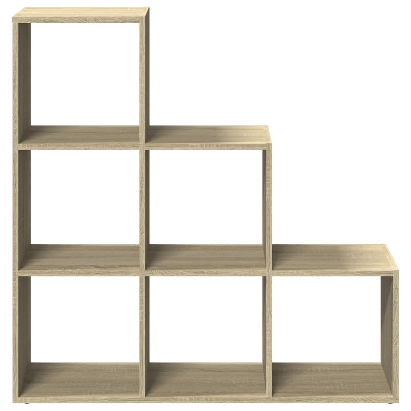 vidaXL 3 szintes sonoma tölgy fa térelválasztó könyvespolc 99x29x99 cm