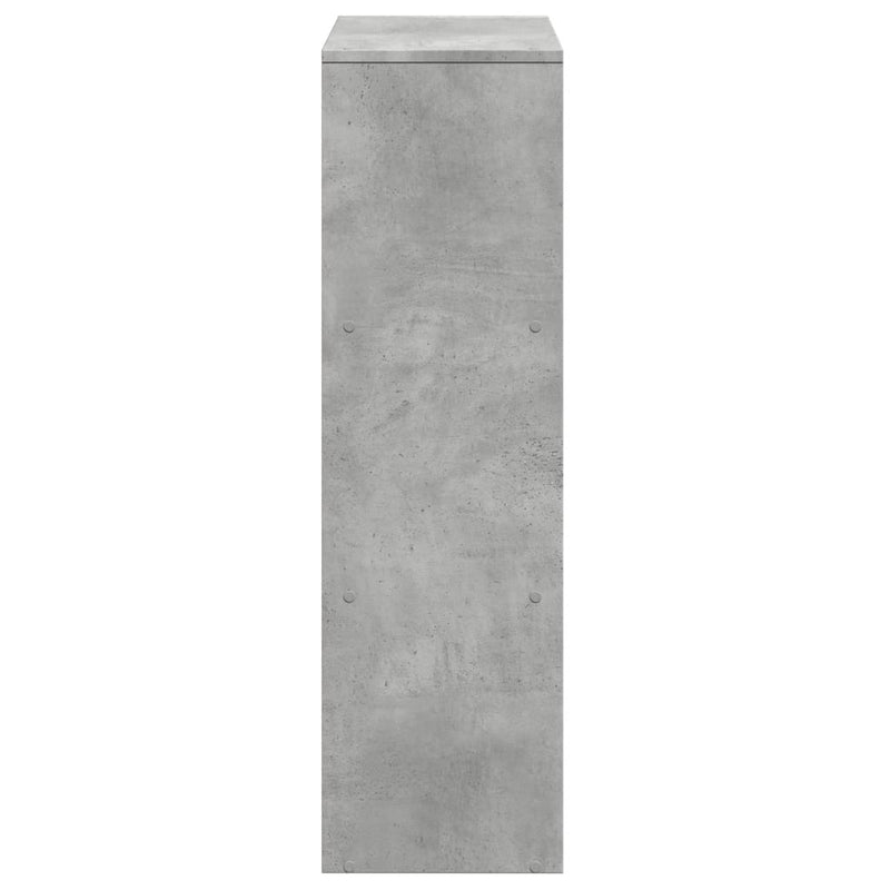 vidaXL 3 szintes betonszürke fa térelválasztó könyvespolc 99x29x99 cm