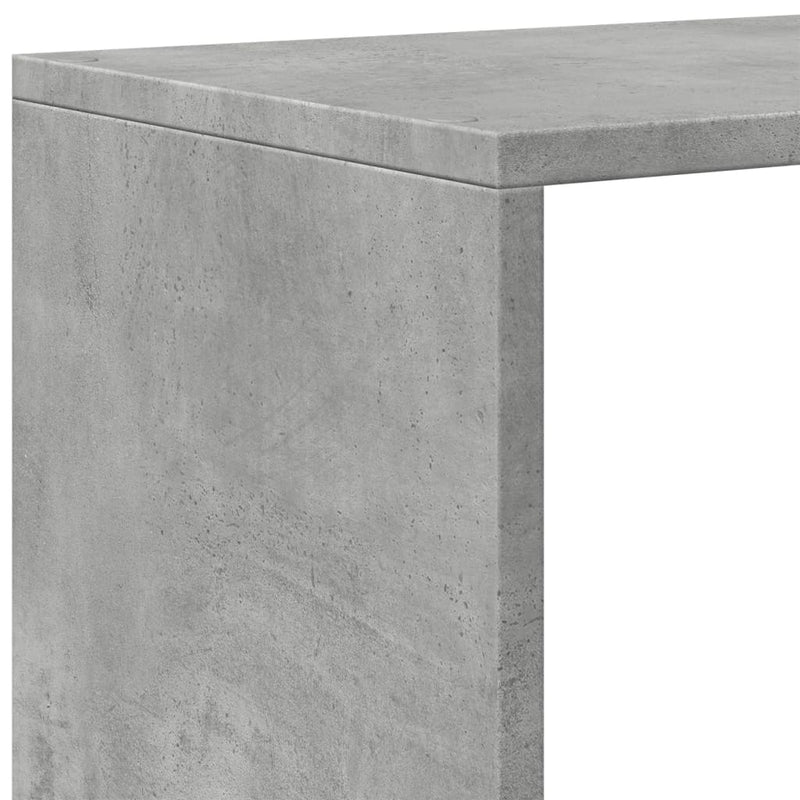 vidaXL 3 szintes betonszürke fa térelválasztó könyvespolc 99x29x99 cm