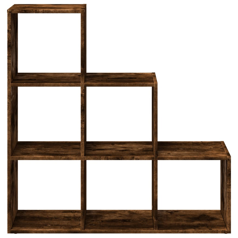 vidaXL 3 szintes füstös tölgy fa elválasztó könyvespolc 99x29x99 cm