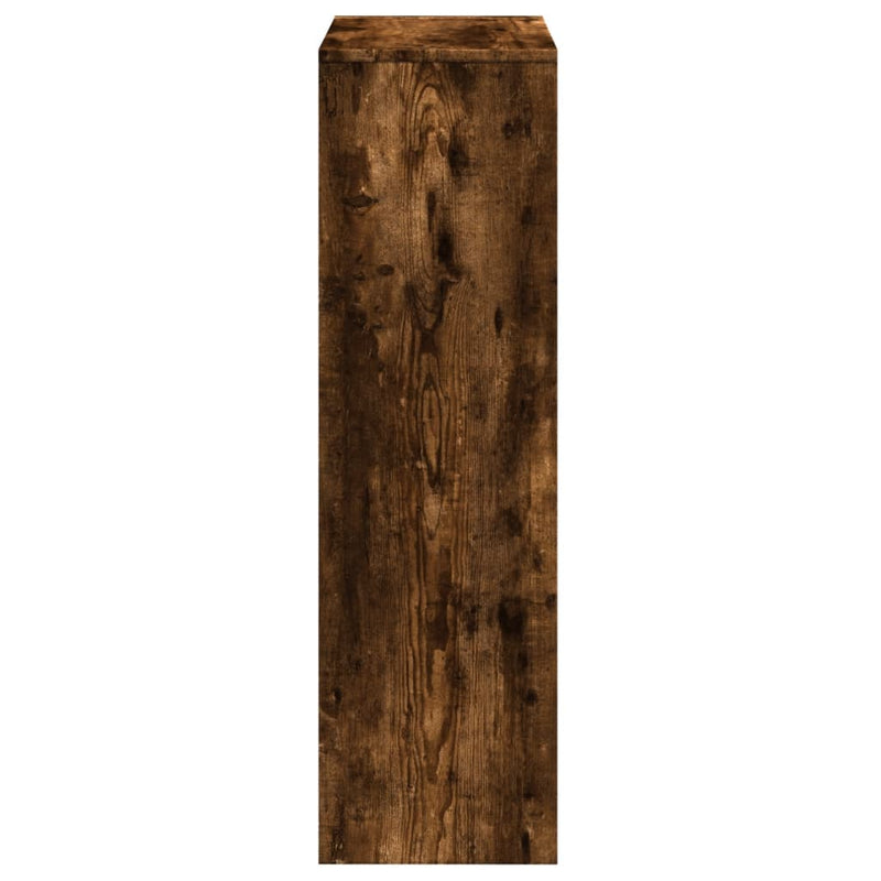 vidaXL 3 szintes füstös tölgy fa elválasztó könyvespolc 99x29x99 cm