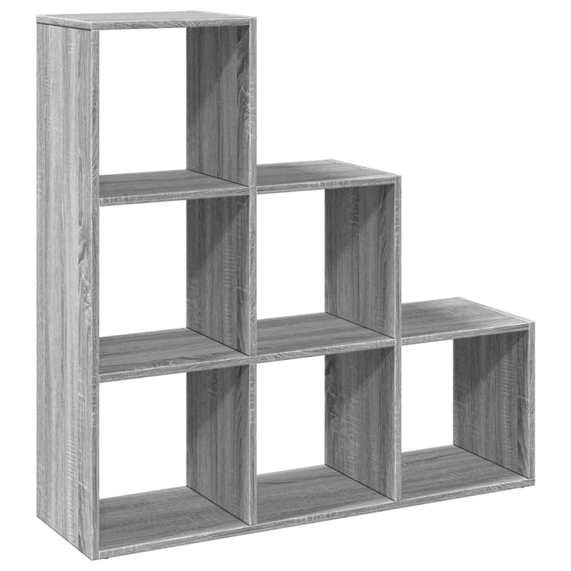 vidaXL 3 szintes szürke sonoma fa elválasztó könyvespolc 99x29x99 cm