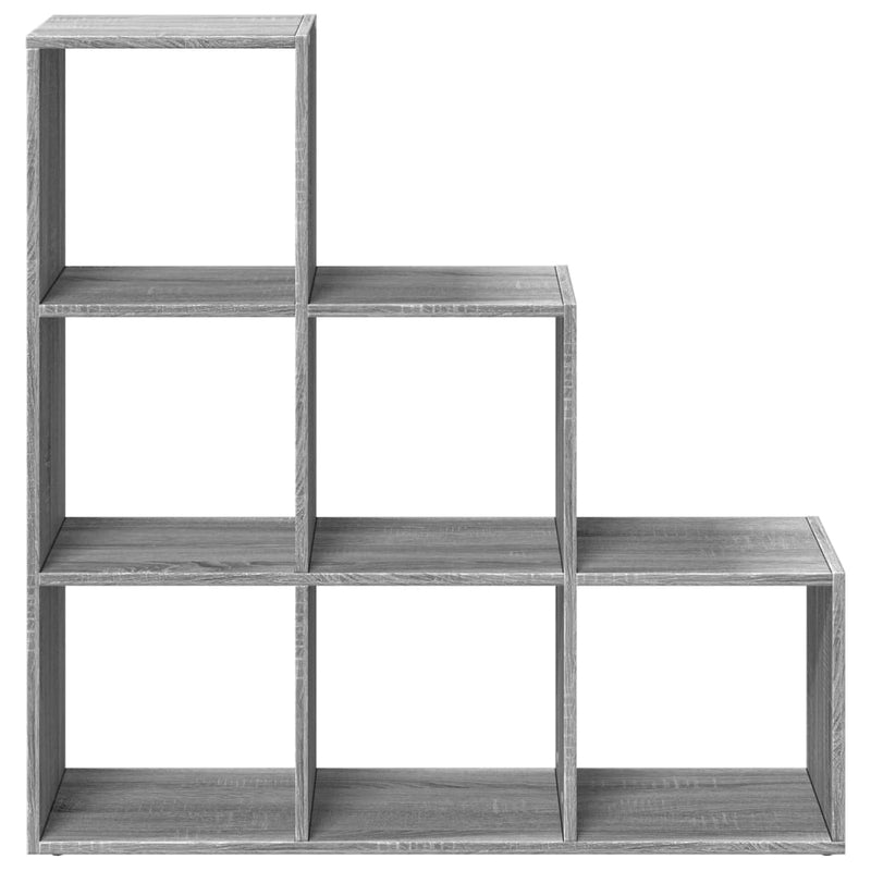 vidaXL 3 szintes szürke sonoma fa elválasztó könyvespolc 99x29x99 cm