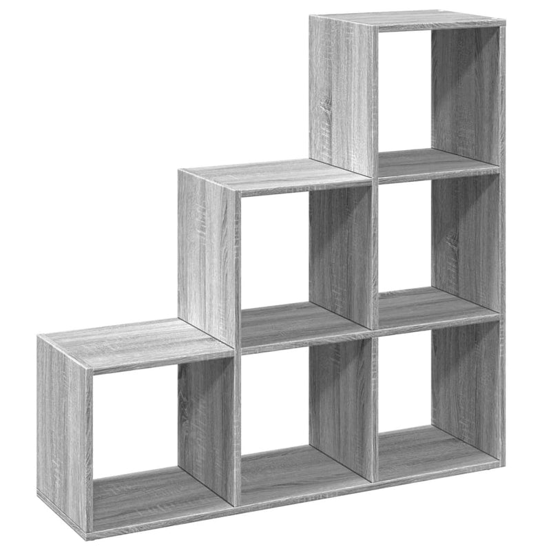 vidaXL 3 szintes szürke sonoma fa elválasztó könyvespolc 99x29x99 cm