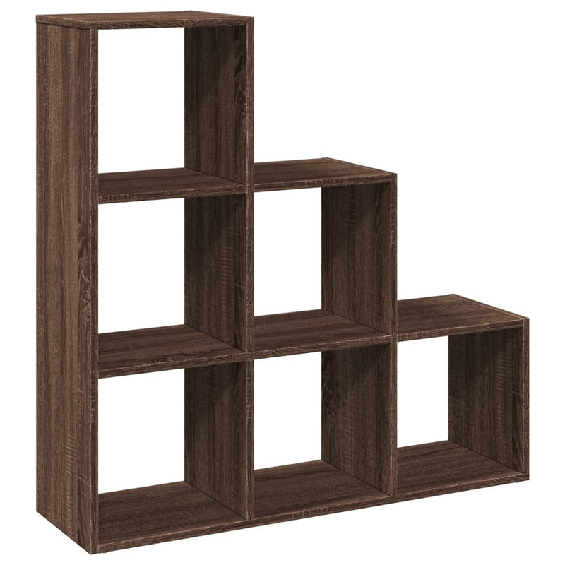 vidaXL 3 szintes barna tölgy fa térelválasztó könyvespolc 99x29x99 cm