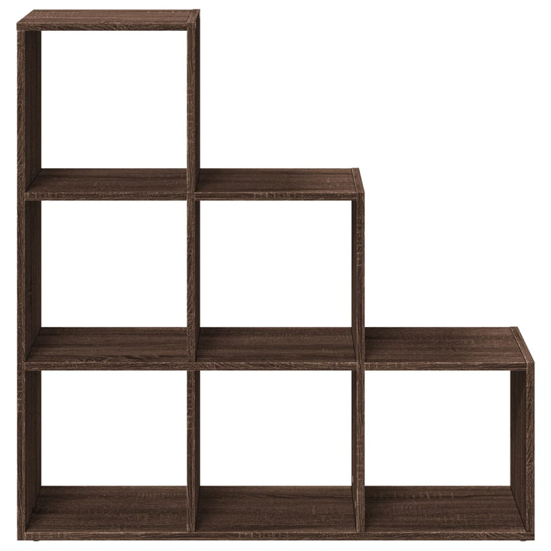 vidaXL 3 szintes barna tölgy fa térelválasztó könyvespolc 99x29x99 cm