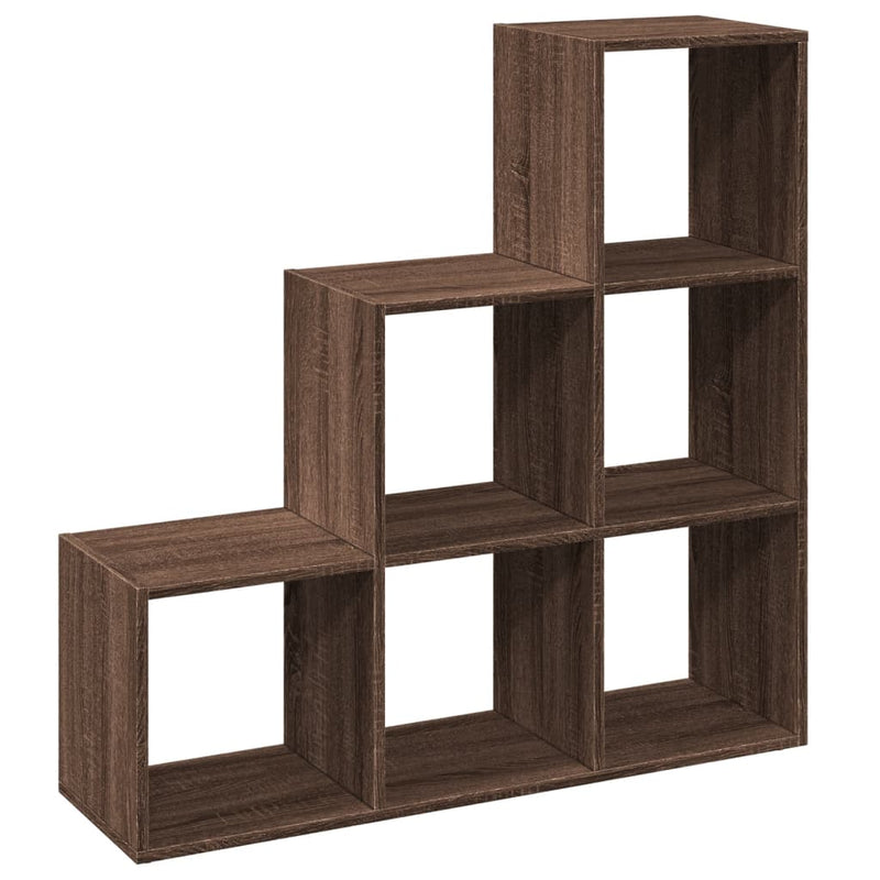 vidaXL 3 szintes barna tölgy fa térelválasztó könyvespolc 99x29x99 cm